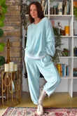 Terry B Relaxed Tapered Jogger Turquoise